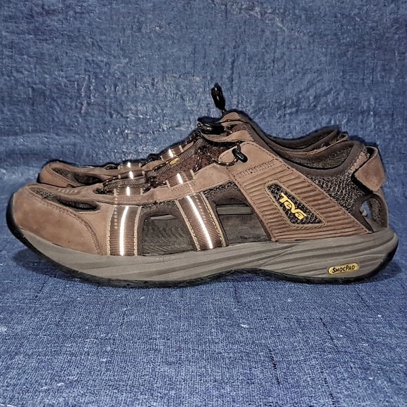 Teva ShocPad Men's Sandals Size Brown/Tan Waterproof Leather